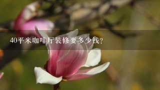 40平米咖啡厅装修要多少钱？