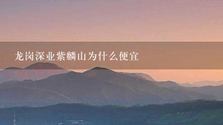 龙岗深业紫麟山为什么便宜