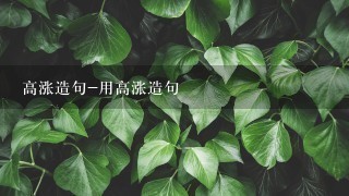 高涨造句-用高涨造句