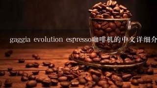 gaggia evolution espresso咖啡机的中文详细介绍和