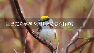 星巴克菜单2019价目表是怎么样的？