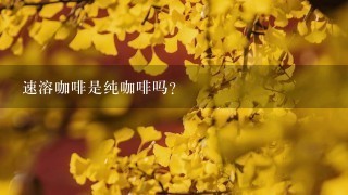 速溶咖啡是纯咖啡吗？