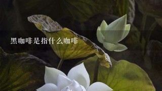 黑咖啡是指什么咖啡